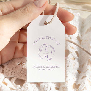 Para Regalos Etiquetas Favor con temática Lavender Monograma Es