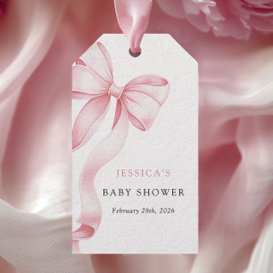 Para Regalos Etiquetas favoritas Baby Shower de cinta rosa