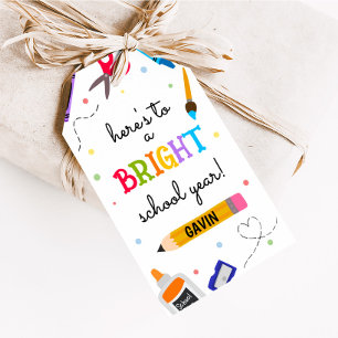 Para Regalos Etiquetas favoritas de Año Escolar Brillante