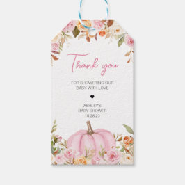 Para Regalos Etiquetas favoritas de Baby Shower de calabaza ros