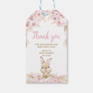 Para Regalos Etiquetas favoritas de Baby Shower de conejo rosad
