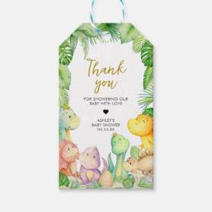 Para Regalos Etiquetas favoritas de Baby Shower de Dinosaur y G