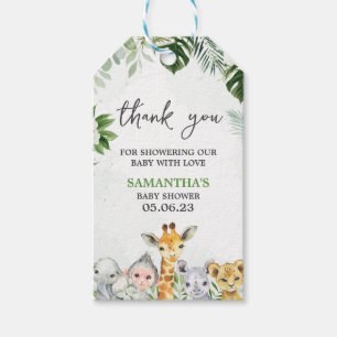 Para Regalos Etiquetas favoritas de Baby Shower de jungle