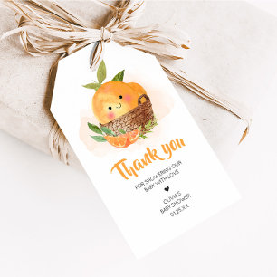 Para Regalos Etiquetas favoritas de Baby Shower de naranja Citr