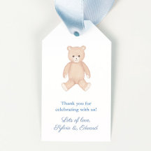Etiquetas favoritas de Baby Shower del oso de pelu