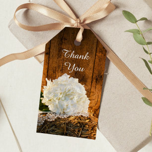 Para Regalos Etiquetas favoritas de bodas de hidrangea blanca y