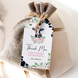 Para Regalos Etiquetas favoritas de cumpleaños de vaca floral r
