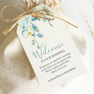 Para Regalos Etiquetas favoritas de la boda con flores turquesa