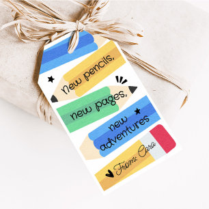 Para Regalos Etiquetas favoritas de la escuela de lápiz del pro