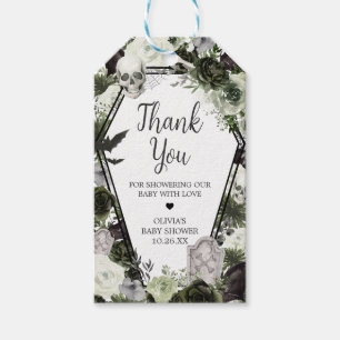 Para Regalos Etiquetas florales góticas Baby Shower Favor