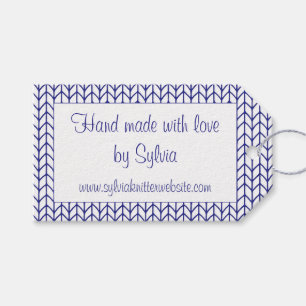 Para Regalos Etiquetas "hechas a mano" del Rectángulo del KNIT