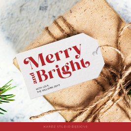 Para Regalos Etiquetas Modernas De Regalo De Merry Y Bright