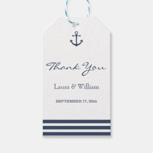 Para Regalos Etiquetas Nautical Anchor & Striped Boda Gift