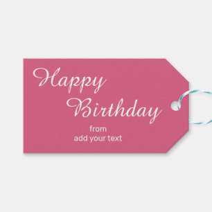 Para Regalos Etiquetas oscuras de regalo de cumpleaños rosado d