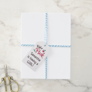 Para Regalos Etiquetas rosadas de Baby Shower
