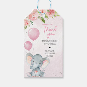 Para Regalos Etiquetas Rubor Pink Elephant Baby Shower Favorito