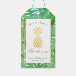 Para Regalos Etiquetas Tropical De Favor De Oro De Piña