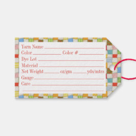 Para Regalos Etiquetas Yarn CRAZY QUILT 3.5"x2"