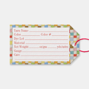 Para Regalos Etiquetas Yarn CRAZY QUILT 3.5"x2"