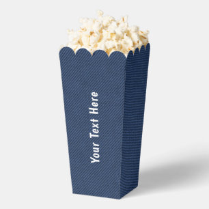 Para Regalos Faux Blue Jeans Caja de palomitas con texto Person