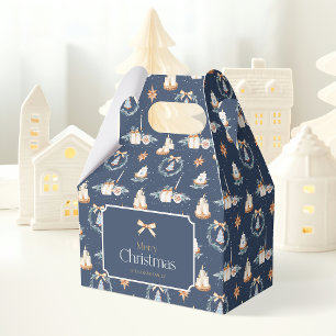 Para Regalos Feliz caja de favores navideños con compás de oro