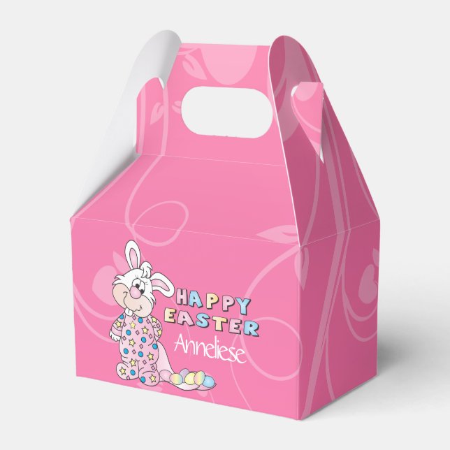 Para Regalos Feliz Conejo de Pascua en caja de Favor Rosa de Bo (Front Side)