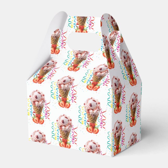 Para Regalos Feliz cumpleaños Caja de Favor de la Gable Fresa (Reverso)