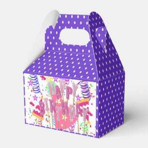 Para Regalos Feliz cumpleaños Caja de Favor Gable Polkadot