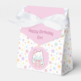 Para Regalos Feliz Cumpleaños Gato Kawaii con Caja de Regalo