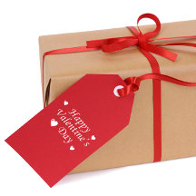 Feliz Día de San Valentín Etiquetas de Regalo Cora