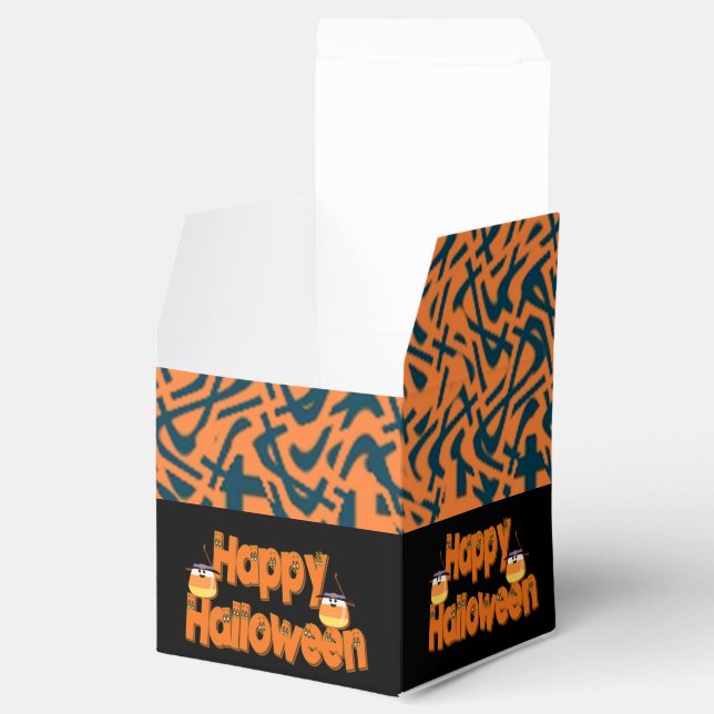 Para Regalos Feliz Halloween Caja de Favor de Cubo de Texto Cap (Abierto)