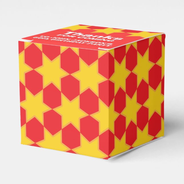 Para Regalos Fiesta de patrón de estrella amarillo rojo o caja  (Costado Anverso)