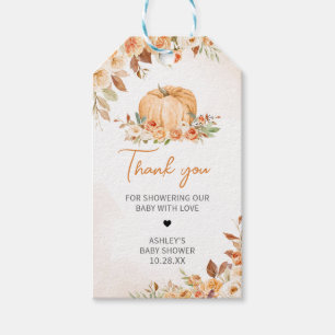 Para Regalos Floral Caída Pequeña Calabaza Etiquetas Baby Showe