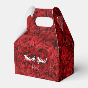 Para Regalos Floral Corazón Rojo Roses Boda Gracias Caja De Fav