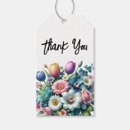 Para Regalos Floral de primavera Gracias Etiquetas