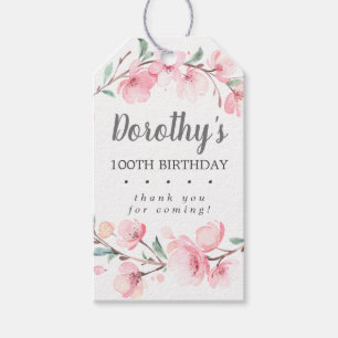 Para Regalos Floral rosa 100 cumpleaños gracias etiquetas de fa