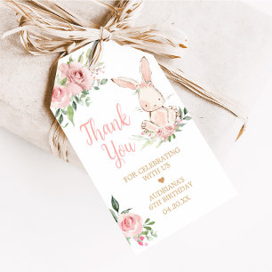Para Regalos Floral rosa algunas etiquetas de la fiesta de cump