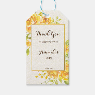 Para Regalos Flores amarillas nombre personalizado Etiquetas de
