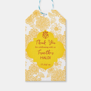 Para Regalos Flores amarillas nombre personalizado Etiquetas de