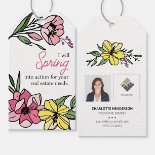 Para Regalos Flores de primavera pegadas a las etiquetas de reg