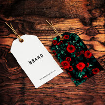 Flores Diseñando nombre comercial Etiquetas de col