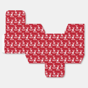 Para Regalos Fondo rojo con caja de regalo de reno blanco