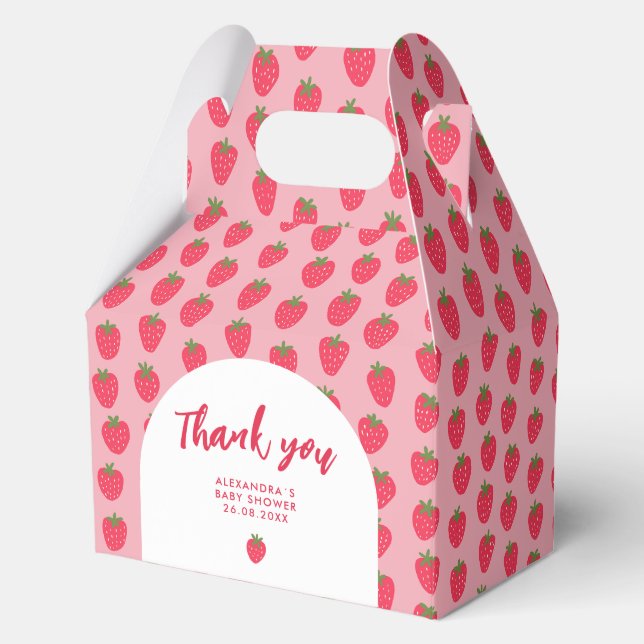 Para Regalos Fresa Baby Shower Gracias Caja De Favor (Anverso)