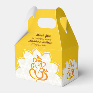 Para Regalos Ganesha amarillo con fondo mandala Caja de Favor