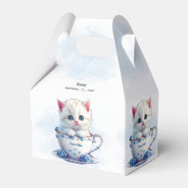 Para Regalos Gatito en la caja de favoritas de las flores azule