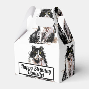 Para Regalos Gato de Tuxedo Negro Cumpleaños Cats Caja de Favor