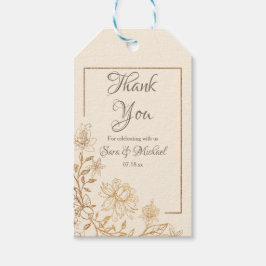 Para Regalos Gold Floral Flourish Gracias Etiquetas