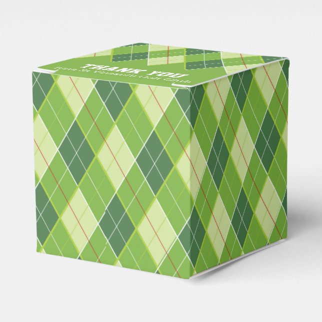 Para Regalos Golf verde estilo Argyle caja de regalo (Costado Anverso)