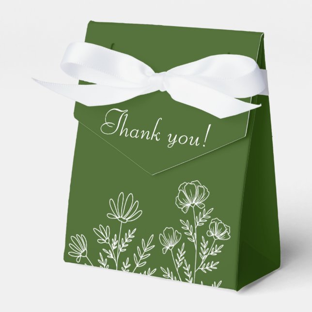 Para Regalos Gracias caja de favores verde oliva simple (Front Side)