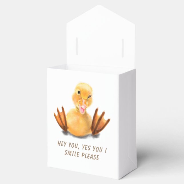 Para Regalos Graciosa caja de regalo con feliz pato amarillo -  (Abierto)